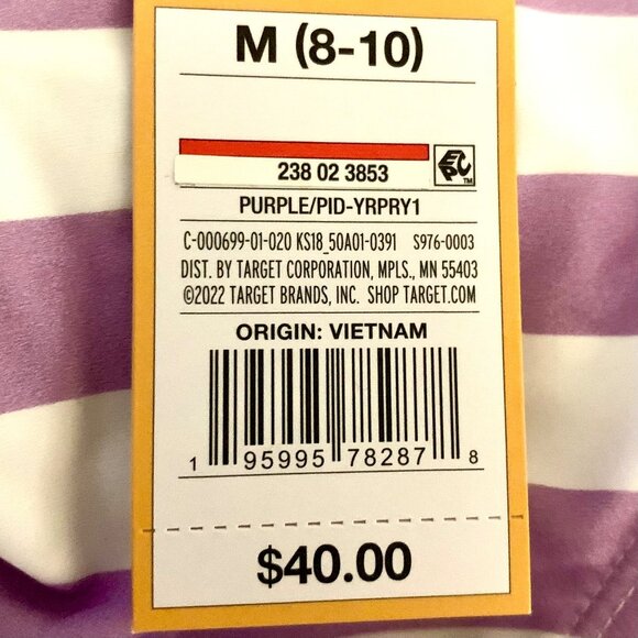 Kona Sol One Piece Purple Stripe Print V-Neck Adjustable Bathing Suit Size M - Picture 9 of 11